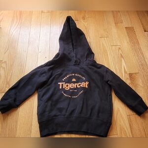 Kids Black Hoodie with Orange Logo